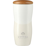 Reno Double Wall Ceramic Tumbler with Wood Lid 10oz