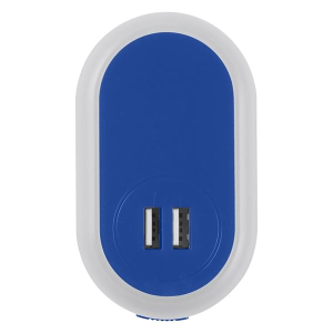 UL Listed Nightlight A/C Adapter With Dual USB Ports